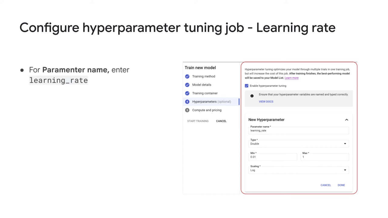 48/89 Vertex AI Vizier hyperparameter tuning