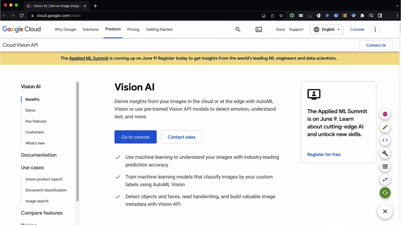 48/107 Vision API - Pre-built ML Models