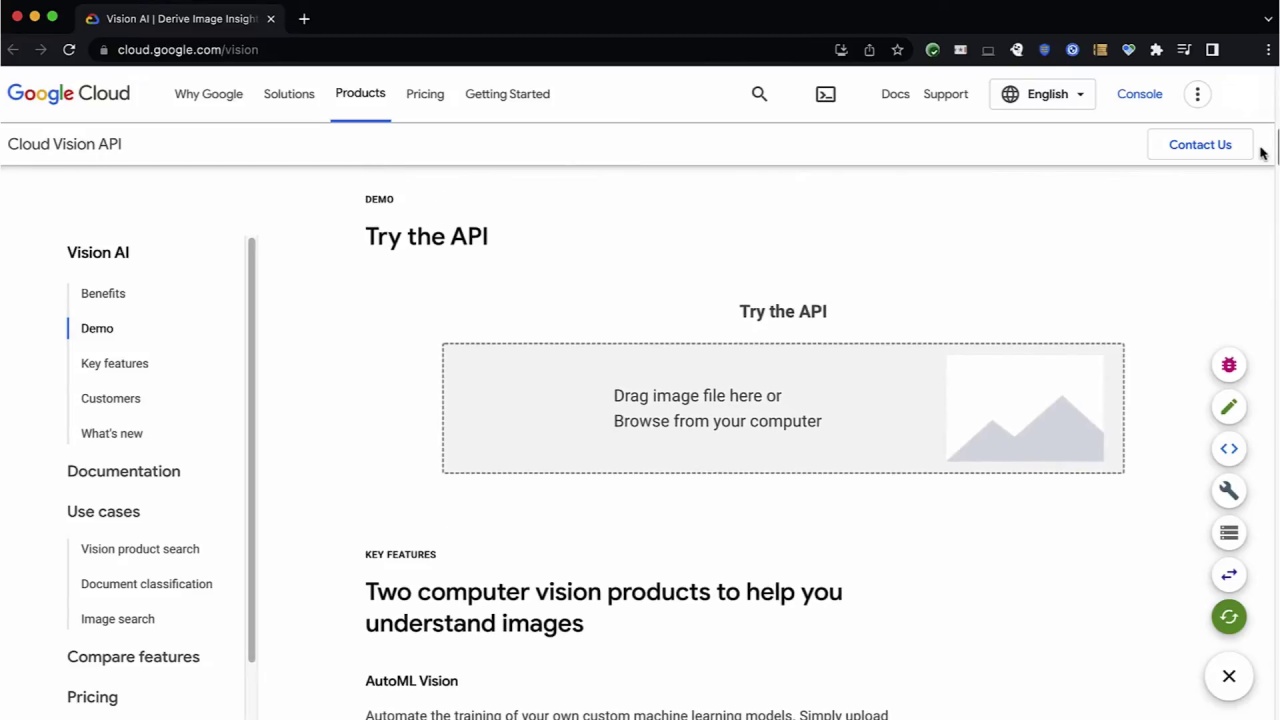 50/107 Vision API - Pre-built ML Models
