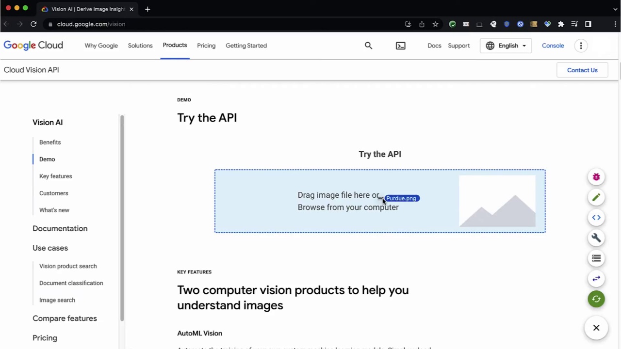 54/107 Vision API - Pre-built ML Models