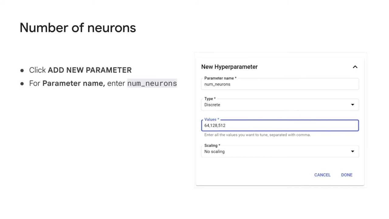 61/89 Vertex AI Vizier hyperparameter tuning