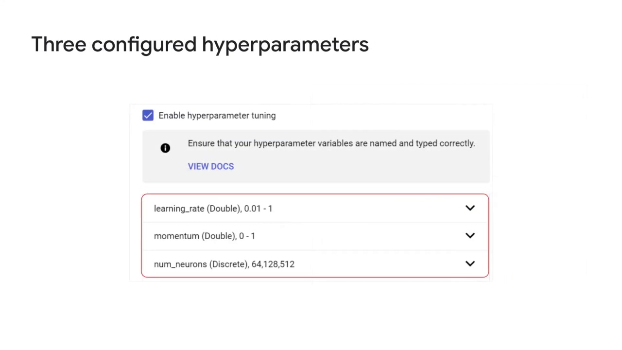 66/89 Vertex AI Vizier hyperparameter tuning