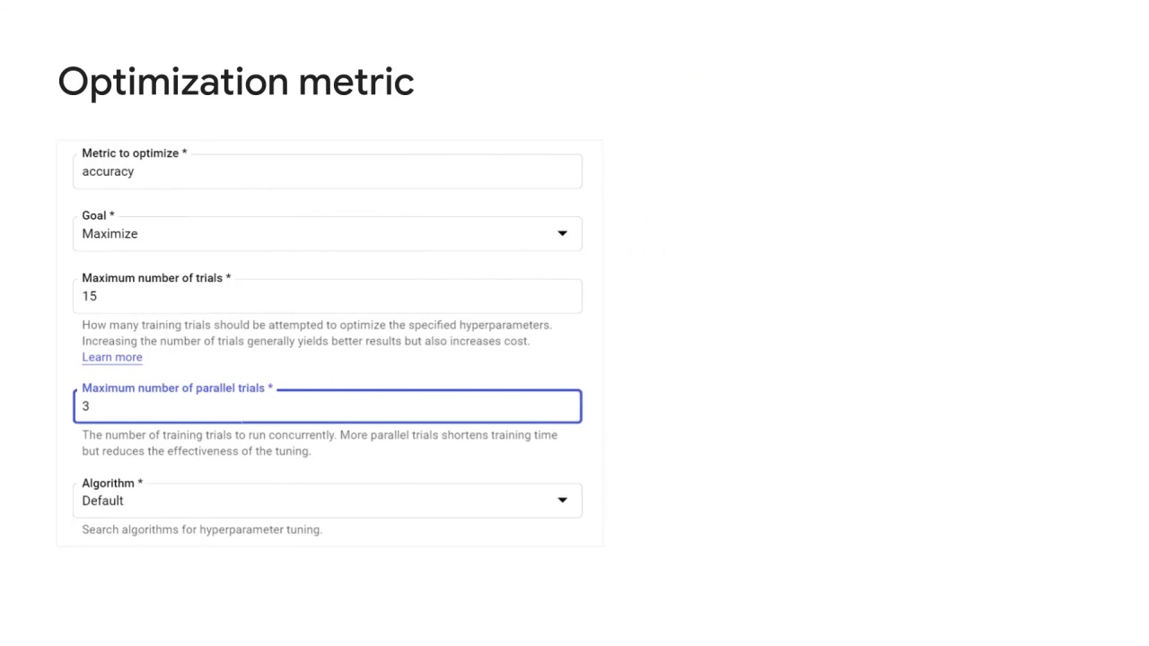 67/89 Vertex AI Vizier hyperparameter tuning