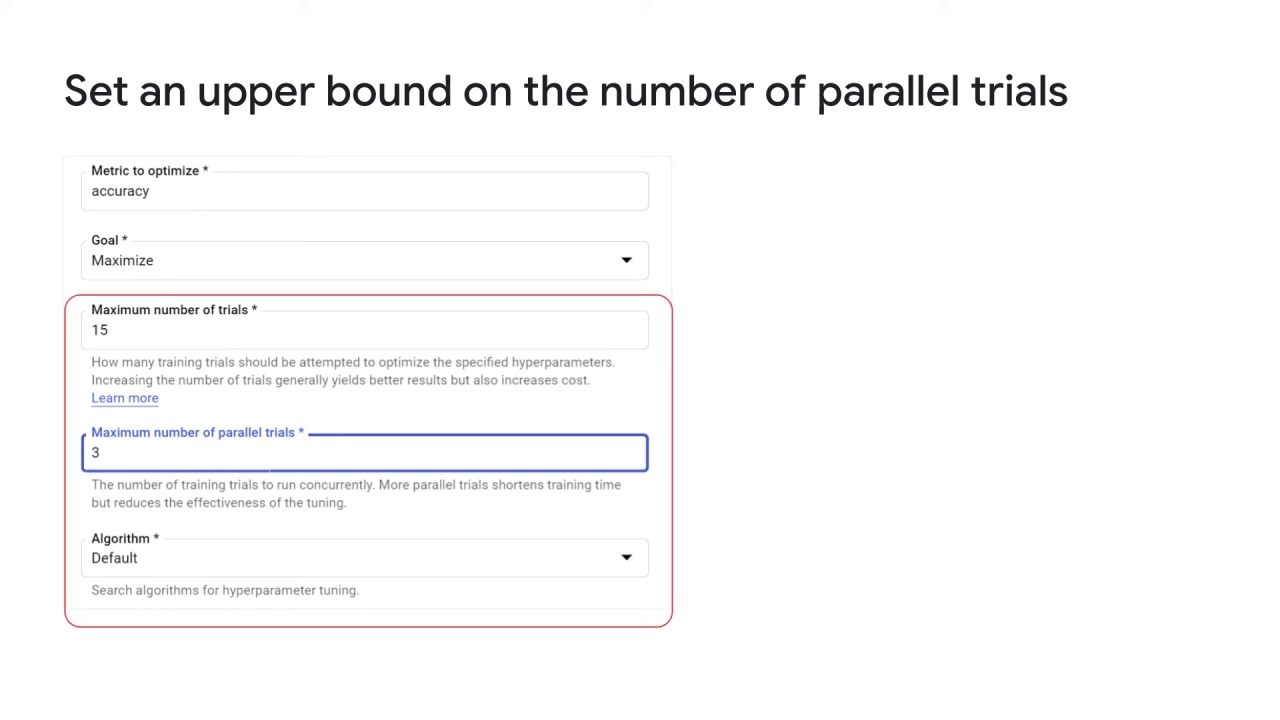 71/89 Vertex AI Vizier hyperparameter tuning